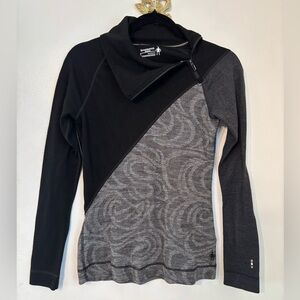Smartwool Black and Gray Swirl Design Top